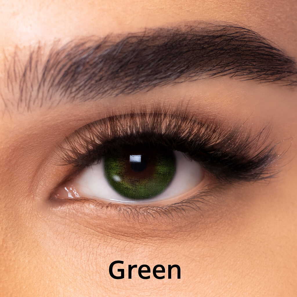 FreshLook ONE-DAY Green colour contact lenses by Alcon — daily disposable lenses featuring 3-in-1 technology for bright, natural green eyes.