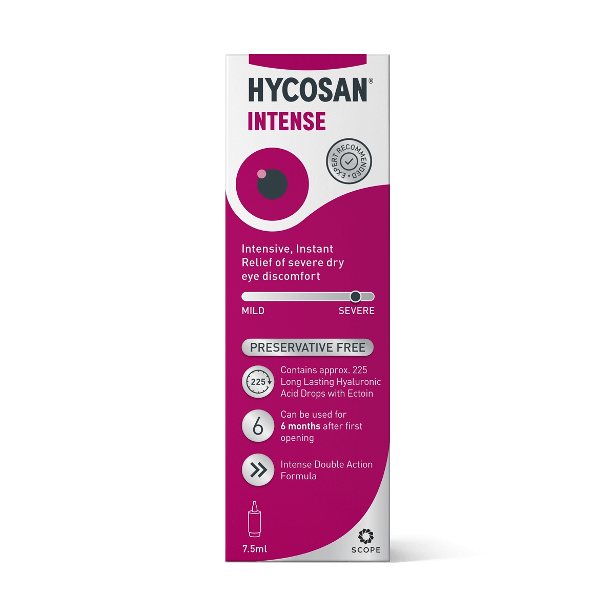 Hycosan Intense 0.2% Hyaluronic Acid with 2% Ectoin – preservative-free hydrating drops