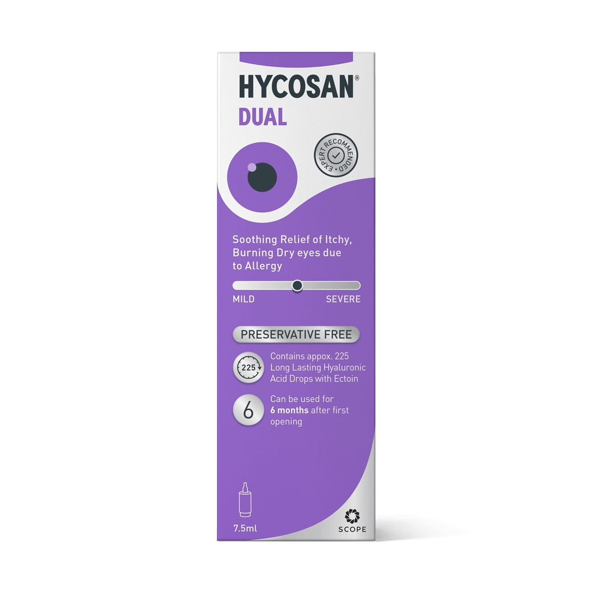 Hycosan Dual with Ectoin and Hyaluronic Acid for itchy, irritated, or allergic eyes