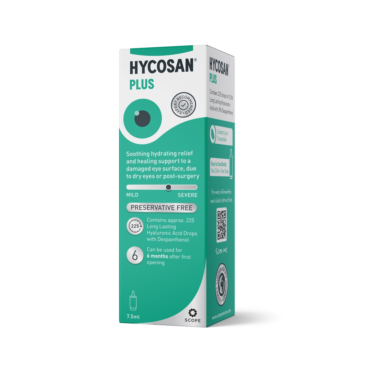 Hycosan Plus lubricating eye drops for dry eyes and surface healing