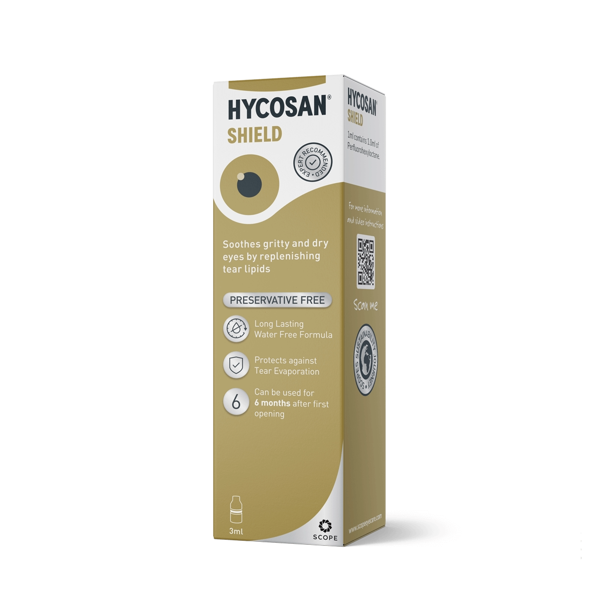Hycosan Shield eye drops bottle – advanced relief for evaporative dry eye