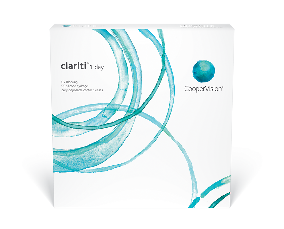 clariti® 1 day daily disposable contact lenses 30 pack by CooperVision — silicone hydrogel lenses with WetLoc® Technology for all-day comfort.