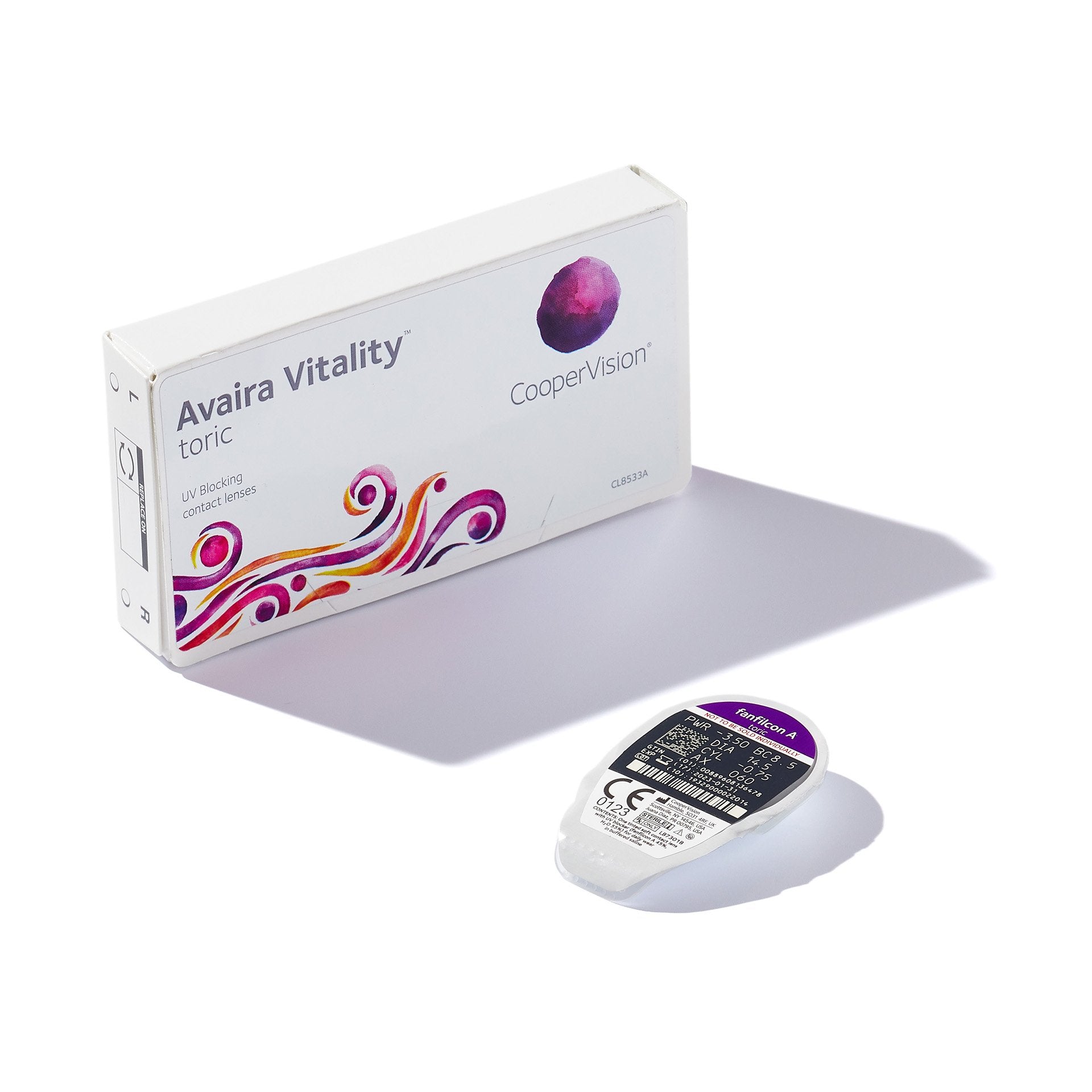 Avaira Vitality Toric monthly contact lenses by CooperVision for astigmatism correction with silicone hydrogel comfort
