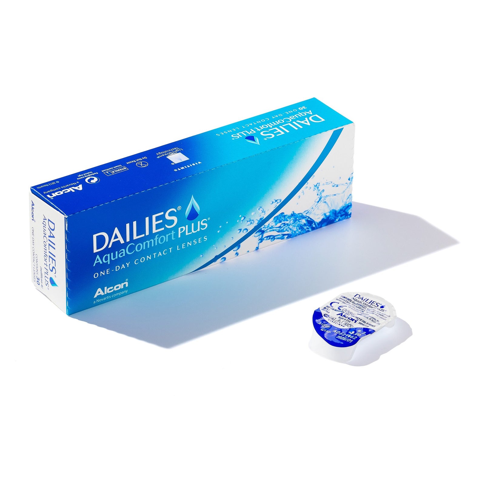DAILIES® AquaComfort PLUS® daily contact lenses 30 pack by Alcon — hydrating, breathable lenses with Blink-Activated Moisture Technology for all-day comfort.
