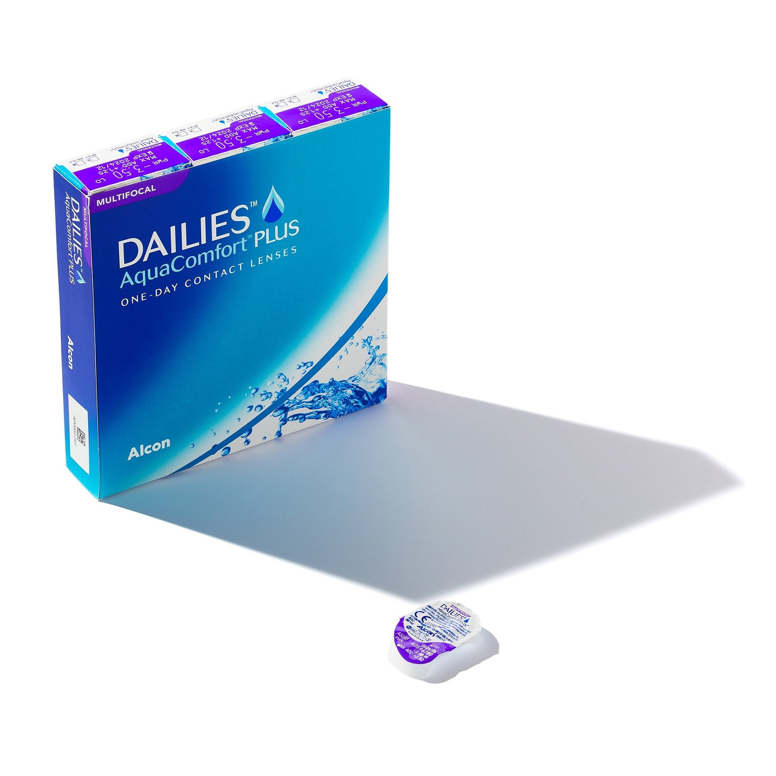 DAILIES® AquaComfort PLUS® Multifocal daily contact lenses 30 pack by Alcon — clear vision at all distances with Blink-Activated Moisture Technology.