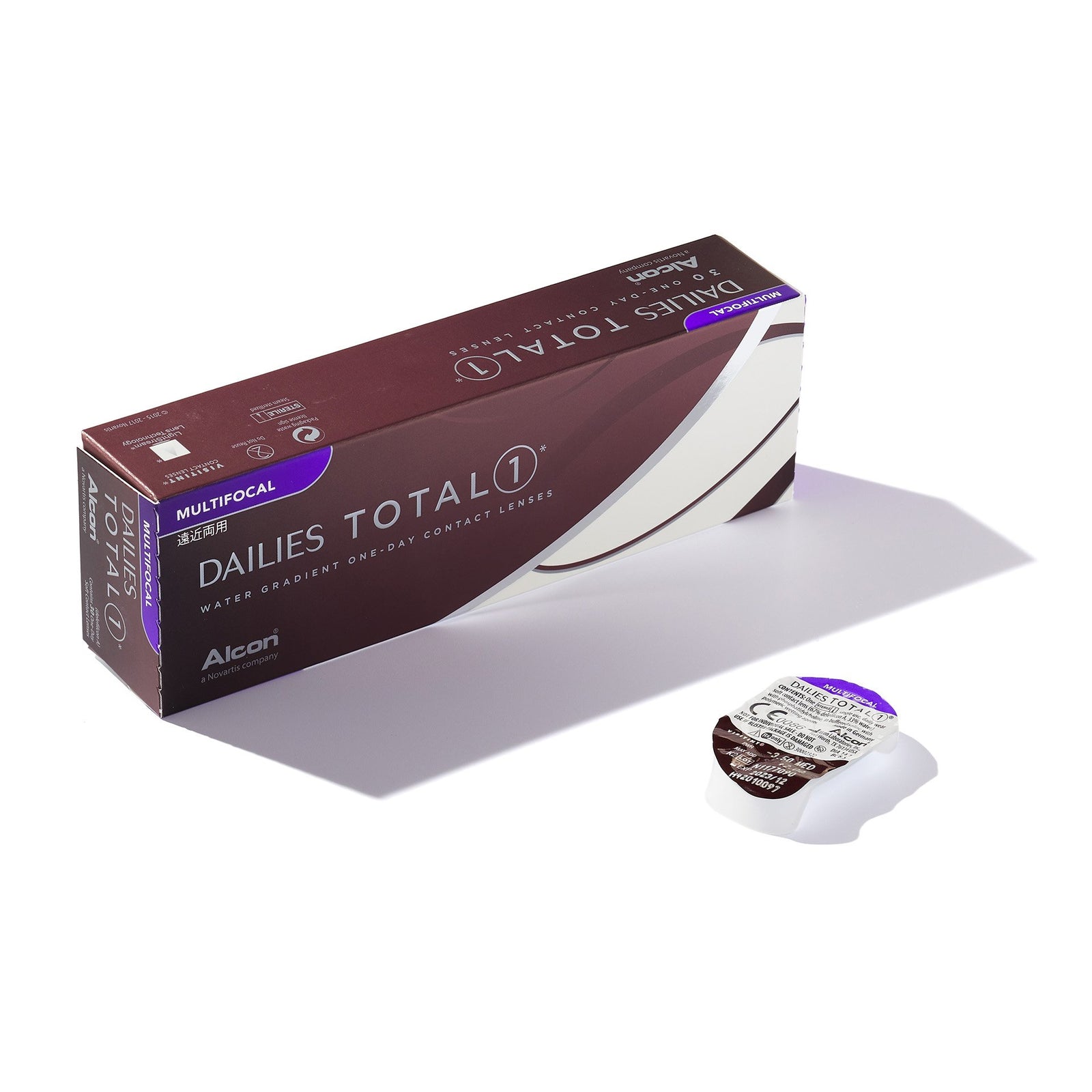 DAILIES TOTAL1 Multifocal 30-pack daily contact lenses by Alcon — water gradient lenses for clear vision at near, intermediate, and distance